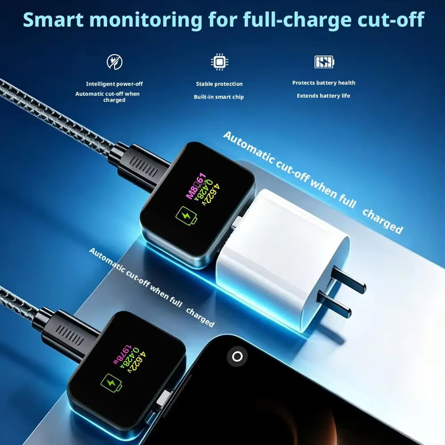MRSVI AI Smart Auto Power-Off Ladegerät mit Ladeerkennung und automatischer Abschaltung für iPhone und Android, Silber - Bild 4