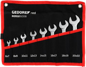 Gedore red Doppelmaulschlüssel-Satz kurz 8-teilig SW 6-22 mm silberfarben - Bild 2