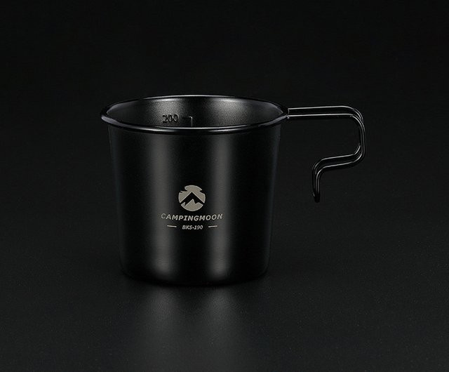 CAMPINGMOON Outdoor Camping Bierkrug aus Edelstahl mit Titan-Beschichtung in Schwarz, stapelbarer Trinkbecher - Bild 1