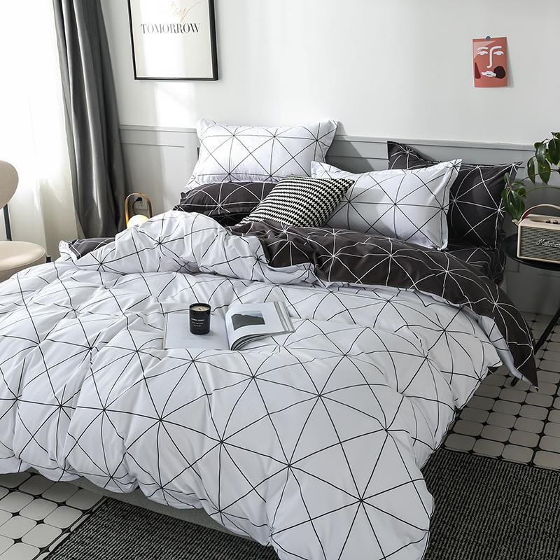 3-teiliges Bettwäscheset Binchi Outdoor Product mit wendbarem Bettbezug und 2 Kissenbezügen, geometrisches Design, Schwarz-Weiß, B/H: 135 x 200 cm - Bild 2