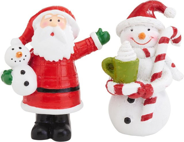 VBS Weihnachtsfiguren Snowman & Santa aus Polyresin für die Tischdekoration - Bild 1