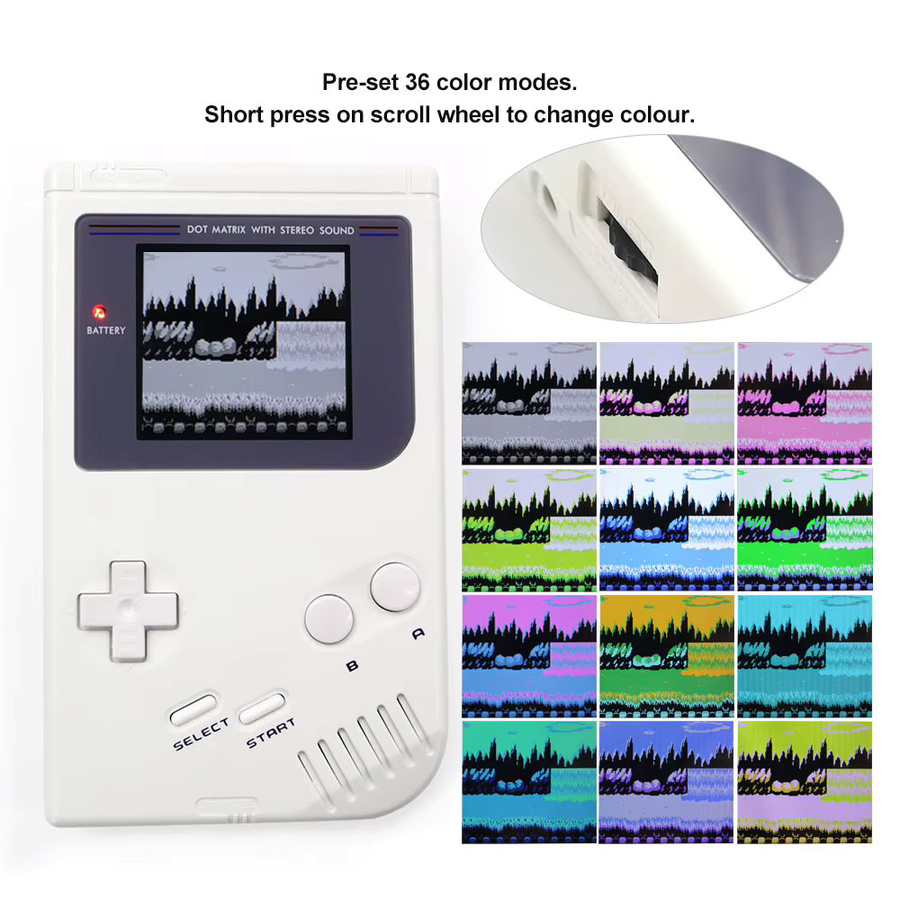 Q5 Laminiertes IPS-LCD-Display FRM Kit mit integriertem OSD-Menü und Hintergrundbeleuchtung für Gameboy GB DMG in Grau - Bild 1