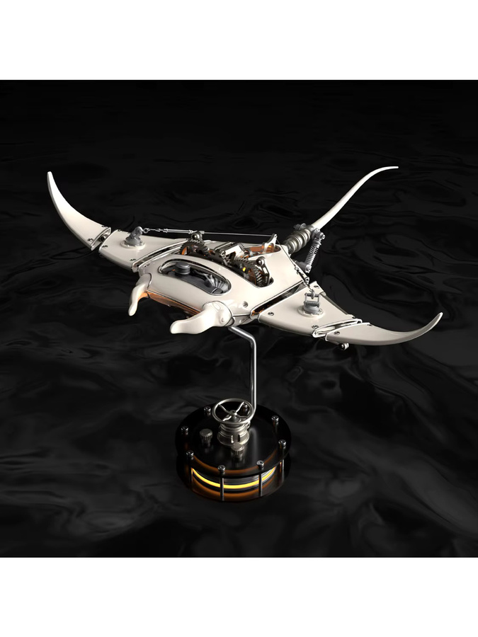 goni Mechanisches Manta-Ray-Montagemodell, weiß, aus Metall, für Erwachsene - Bild 5