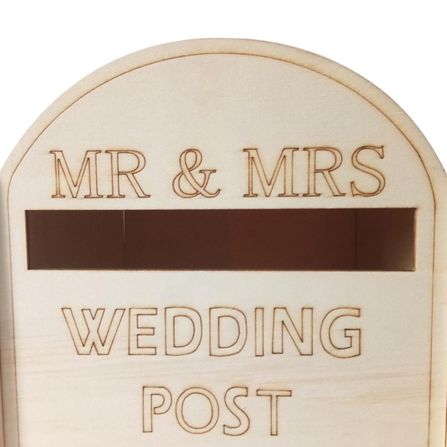 Rustikaler mfySpace Hochzeitsbriefkasten aus Holz mit Schloss in Braun für Hochzeiten und Jubiläen - Bild 2
