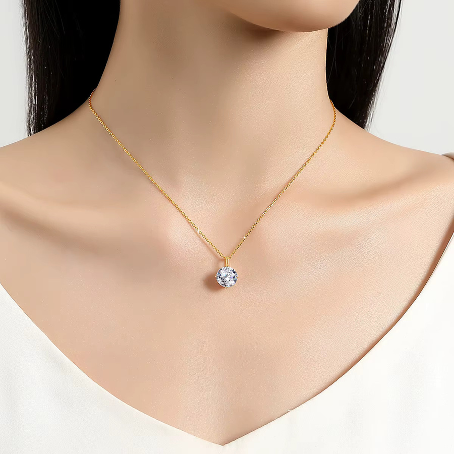 szjinao Halskette, 585 Gold, Moissanit, Diamant, Damen - Bild 2