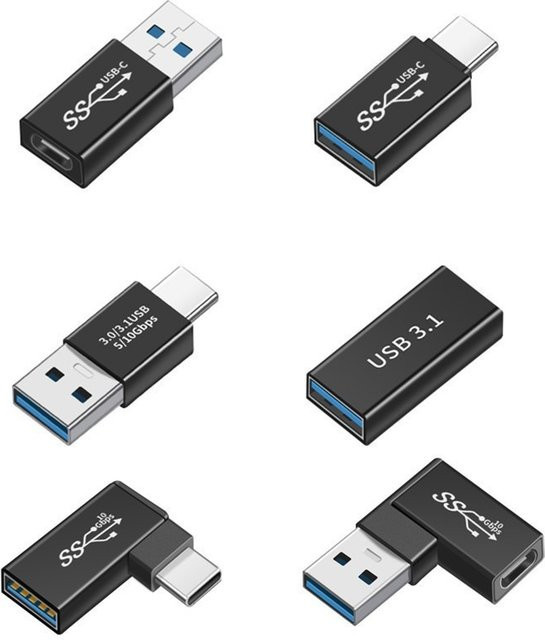 Ninth World USB 3.0 auf Typ-C Konverter Adapter in Schwarz - Bild 1