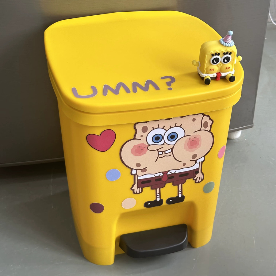 SpongeBob Schwammkopf und Patrick Star Mülleimer mit Fußpedal von Potdemiel, mehrfarbig, aus Kunststoff - Bild 2