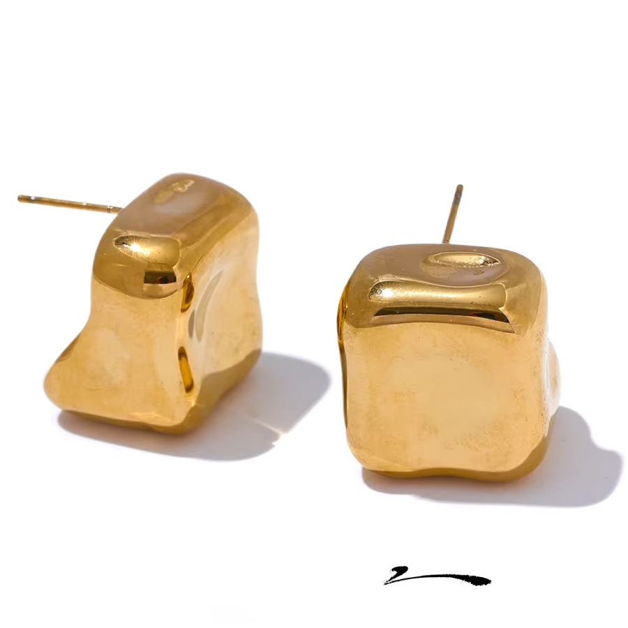 Yhpup Ohrstecker, Edelstahl, quadratisch, geometrisch, Unisex - Bild 3