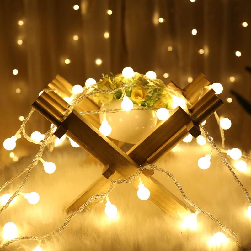 KIKIELF LED Ball String Light Globe in Warm White für Outdoor und Indoor, USB/Batteriebetrieben - Bild 6