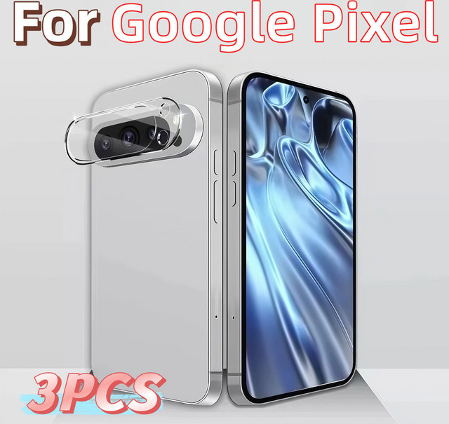 3er-Set Kameraobjektivschutz aus gehärtetem Glas für Google Pixel 9 Pro XL 8 7 6 6A 7A 8A in Transparent HD klar und kratzfest - Bild 1