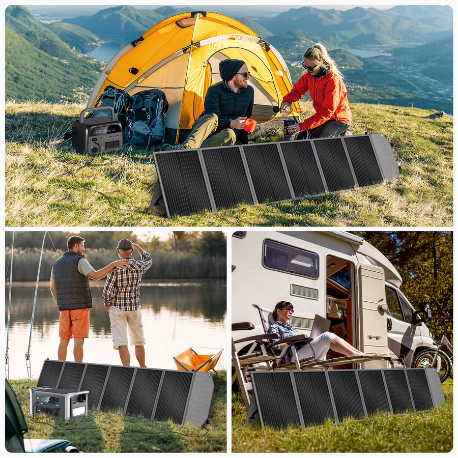 CTOLITY SP200 Tragbares Solarpanel 200W 20,5V aus PET+600D Material für Outdoor-Solarstromgeräte-Sets - Bild 6