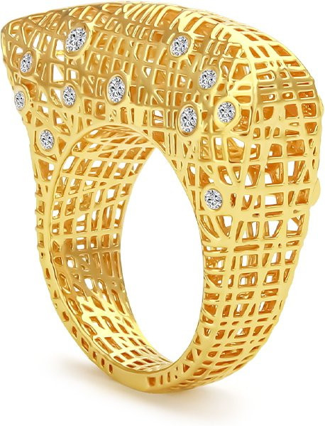 Ivog Ring, Messing, Goldfarbe, Zirkonia, Damen - Bild 1