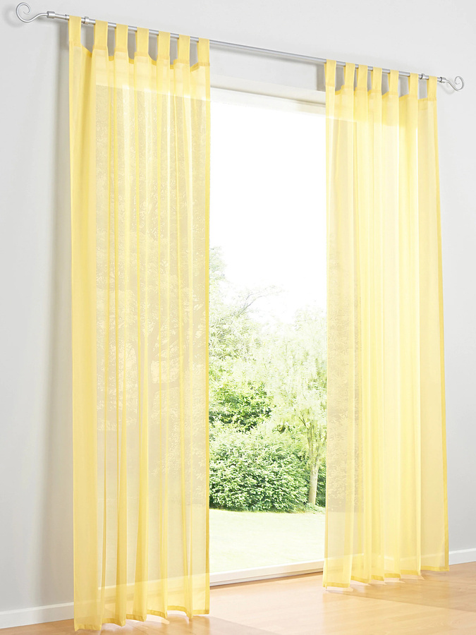 Dekostore Stoffpaneel aus Polyester in Transparent und Gelb, Breite: 140 cm - Bild 1