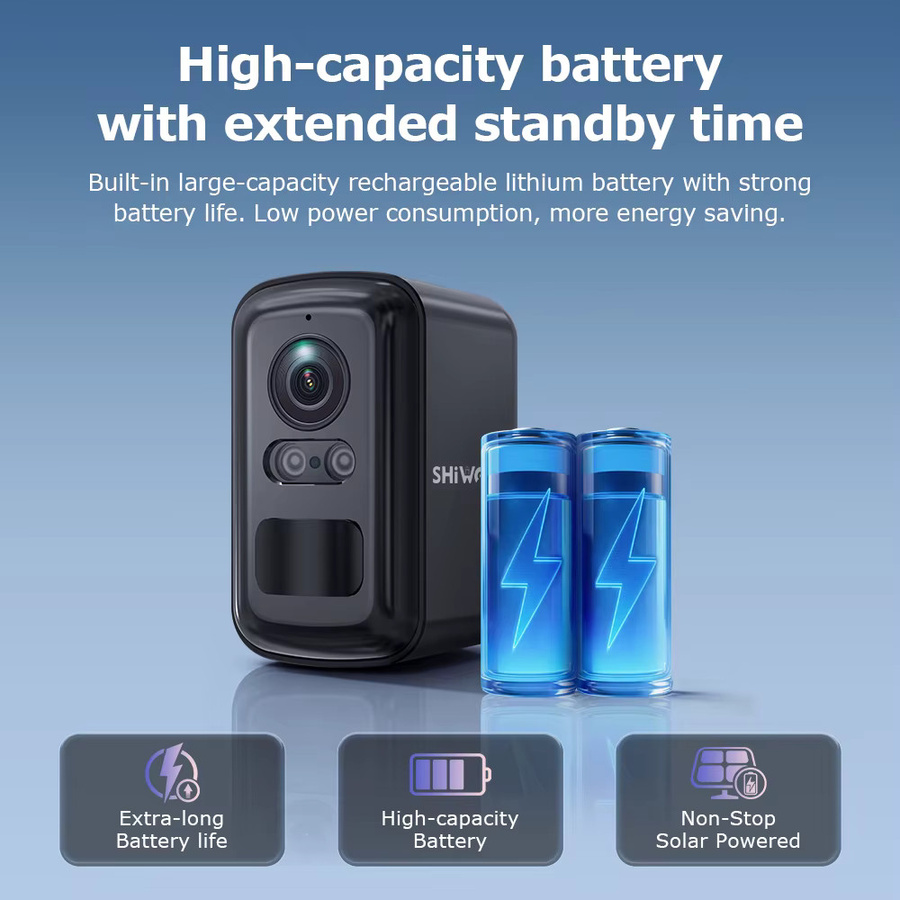 SHIWOJIA 3MP Solarkamera mit 4G und WIFI, kabellose Outdoor Bullet Überwachungskamera in Schwarz mit Zwei-Wege-Audio - Bild 5