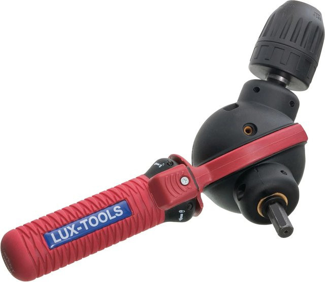 LUX-TOOLS Winkelbohrkopf 360 Grad Bit-Halter aus Stahl in Rot - Bild 1