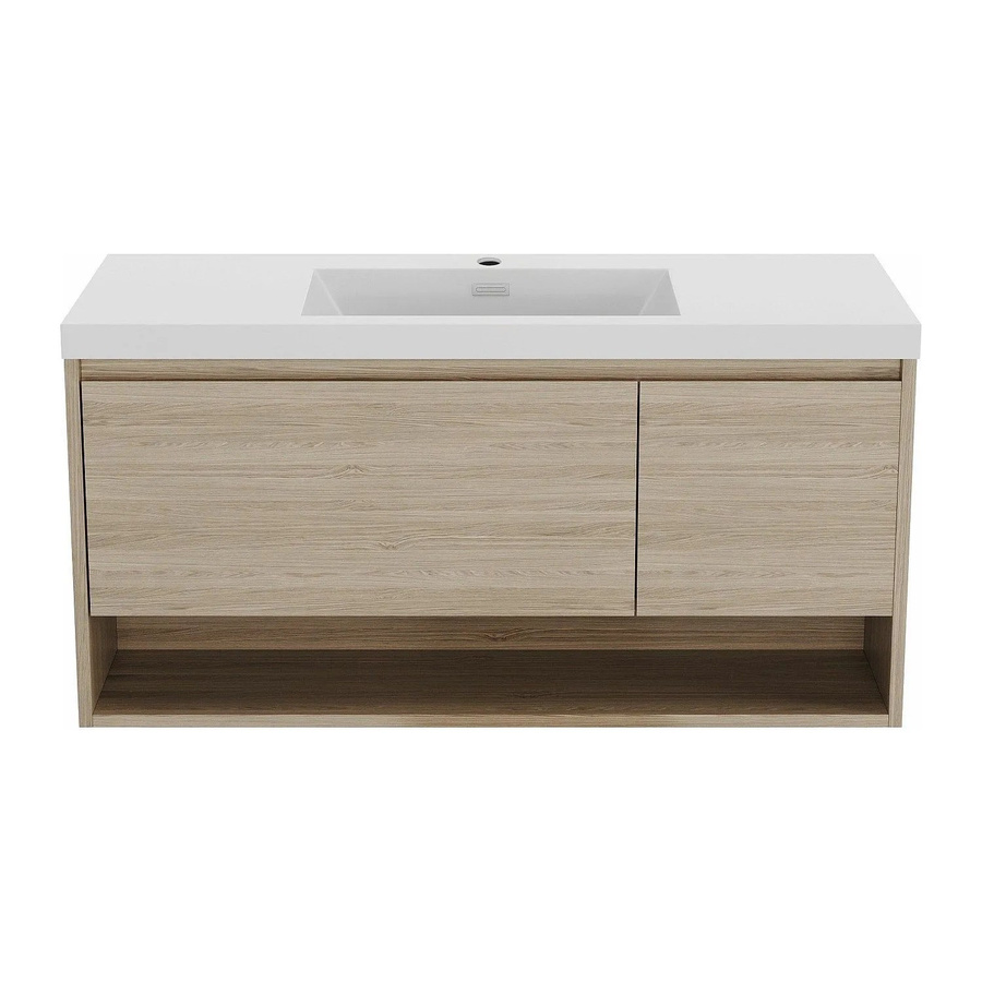 Vente-unique Einzelwaschtisch Pujuka in Beige, modern und wandmontiert, Breite: 120 cm - Bild 2
