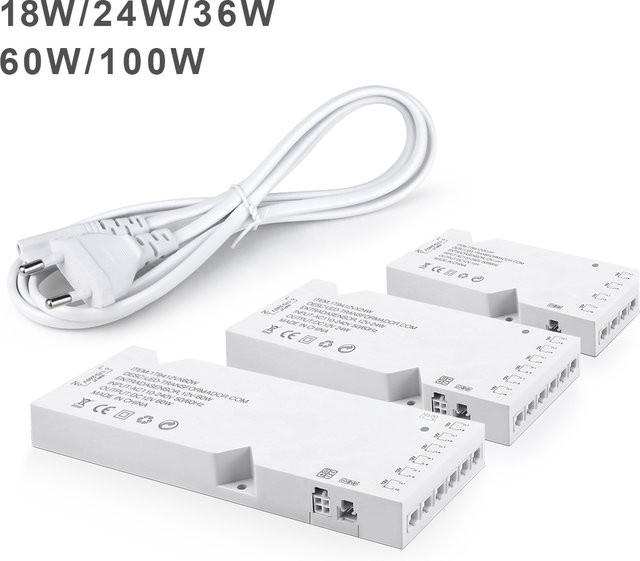 MALITAI LED Netzteil 12V DC Transformator mit Dupont Port für LED Streifen und Schrankbeleuchtung, Weiß - Bild 1