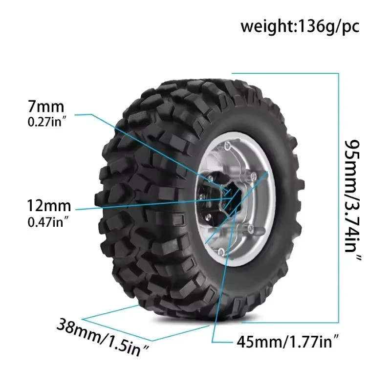 Semalam Metall-Tiefbettfelgen mit Beadlock, 4-teiliges Set, 1:10, Schwarz - Bild 3