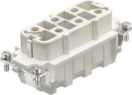 HARTING Stifteinsatz 6 Crimpen aus Kunststoff in Grau und Weiß, Artikelnummer 09310063101 - Bild 1