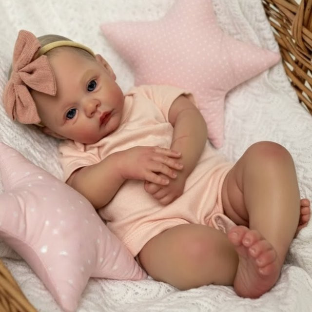 Mu Ettas Reborn Wiese Bebe Reborn Puppen, handgemachte bemalte Neugeborene Baby Puppe, Bunt / Mehrfarbig, Rosa / Pink - Bild 1