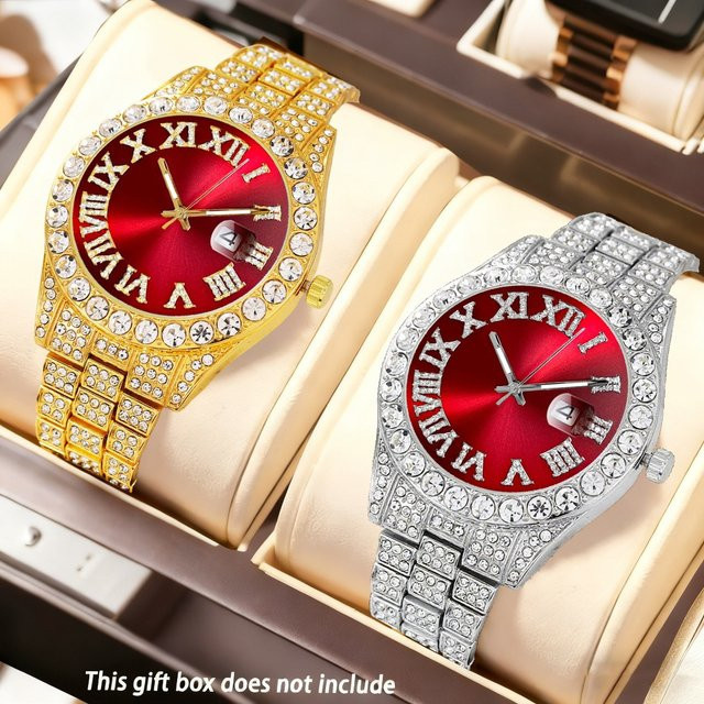 DSIMPLE Uhren-Set Herren, Quarzuhr, Edelstahl, Bicolor, Diamantbesetzt - Bild 1