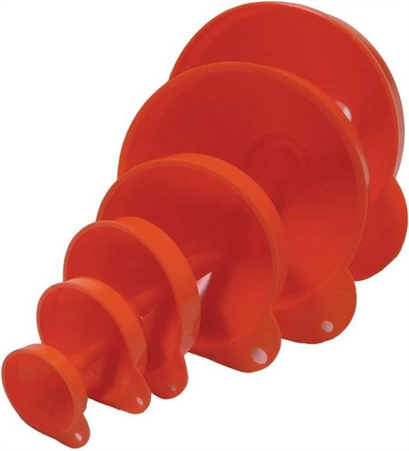 Max4car Trichter Set aus Kunststoff in Orange und Rot mit verschiedenen Größen: 50 mm, 70 mm, 90 mm, 115 mm, 150 mm und 160 mm - Bild 1