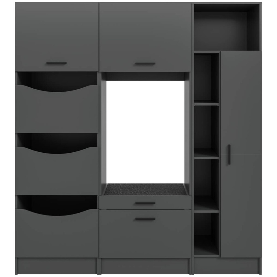 Waschmaschinenumbauschrank Free von xonox.home in Anthrazit Matt, B/H/T: 176 x 195 x 68 cm - Bild 2