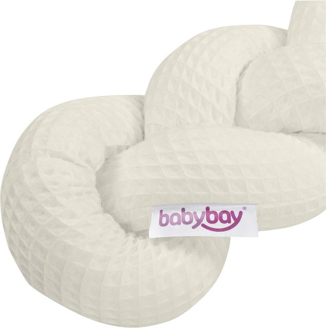 Babybay Nestchenschlange aus Waffelpiqué in Weiß, geflochten, 280 cm - Bild 1