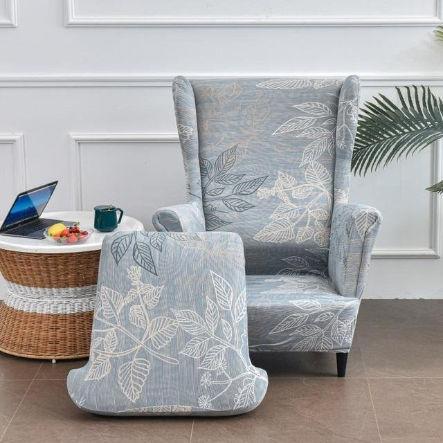 Dehnbarer König Rückenstuhlbezug mit elastischem Sitzkissenbezug im Blumen-Ahornblatt-Design von Your Warm Home - Bild 1