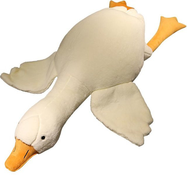 Binchi Fitness Ente Gans Plüschtier, Schlafkissen, Weiß - Bild 1