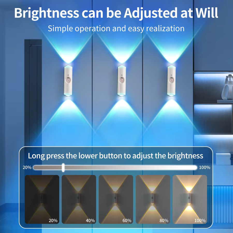 GGBEE Magnetischer LED Bewegungsmelder, dimmbare wiederaufladbare Innenleuchte in Weiß für Treppen und Flur - Bild 5