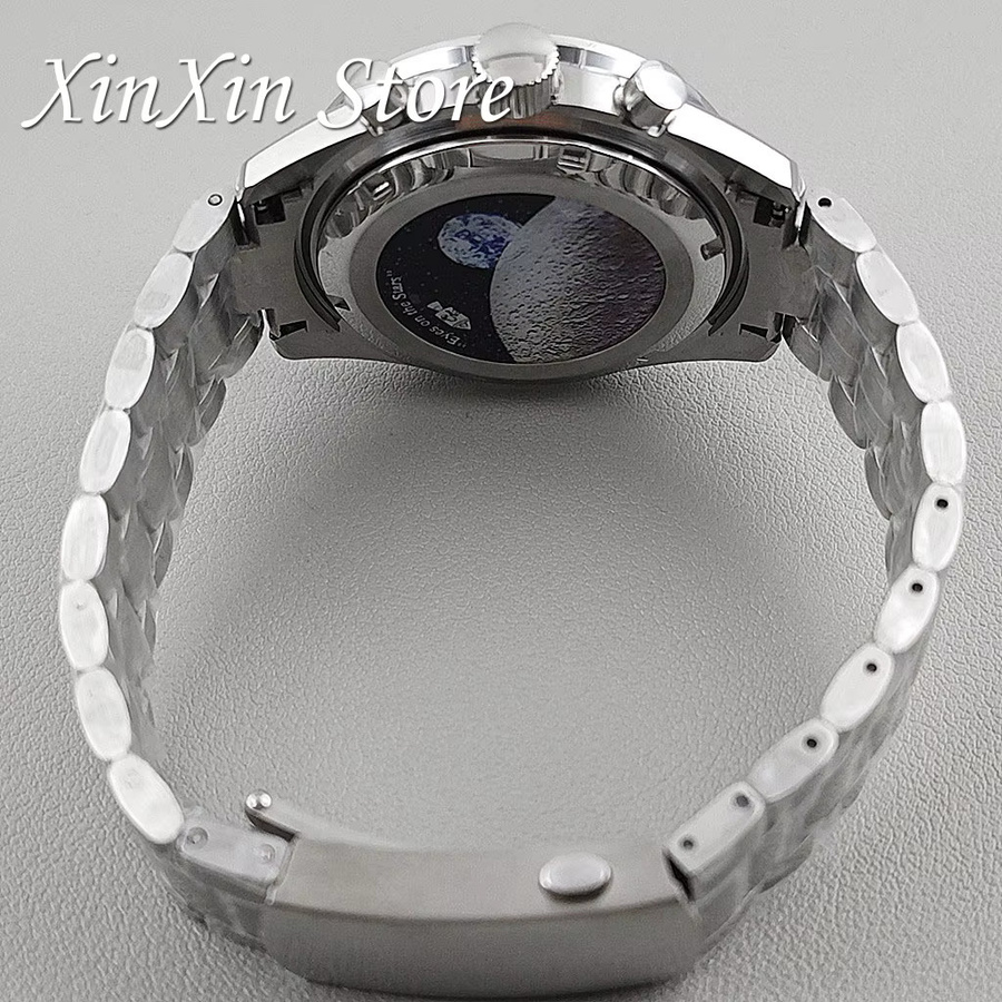 XINGHAN Uhrengehäuse Speedmaster, Edelstahl, Silber, 39,7 mm - Bild 3