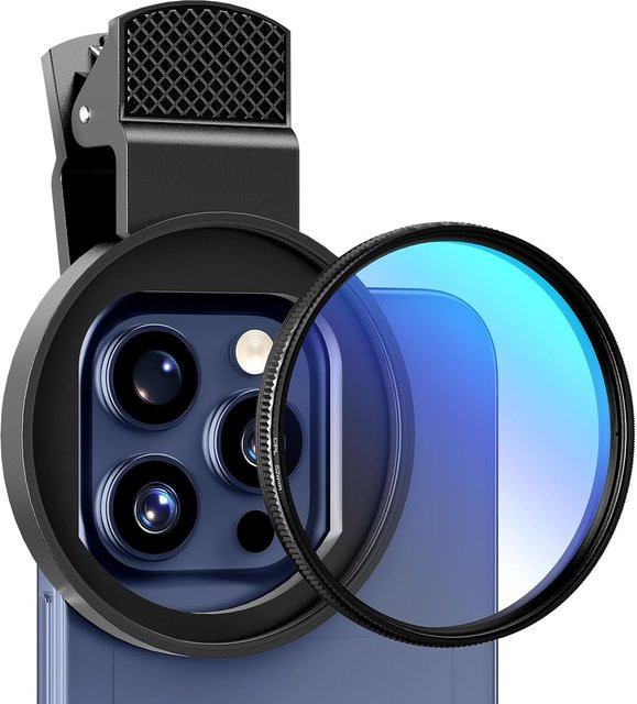 Martvsen Universeller Polarisator-Kameraobjektivclip mit CPL/UV-Filter-Set, 52 mm, Schwarz, für iPhone, Huawei, Xiaomi und Samsung - Bild 1