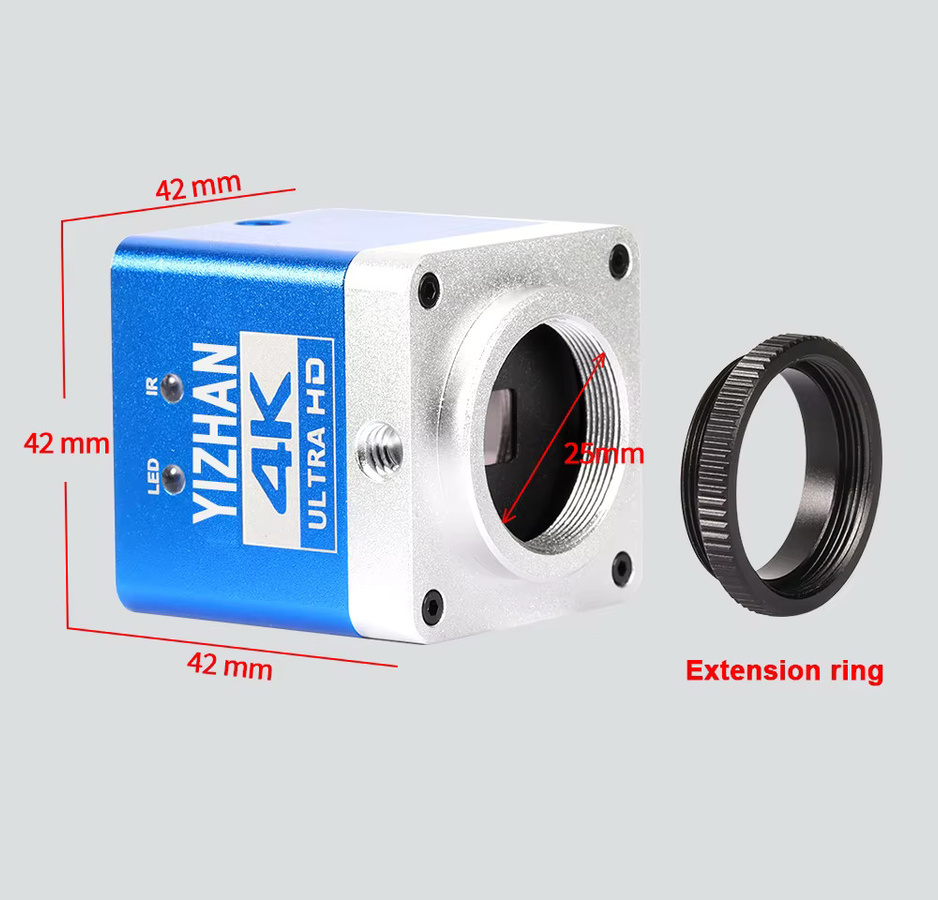YIZHAN Digitalmikroskop 4K 60MP UHD mit IMX415 Sensor, HDMI und Typ-C, Industrielle Schweißkamera mit 150X Zoomobjektiv und Metallständer - Bild 3