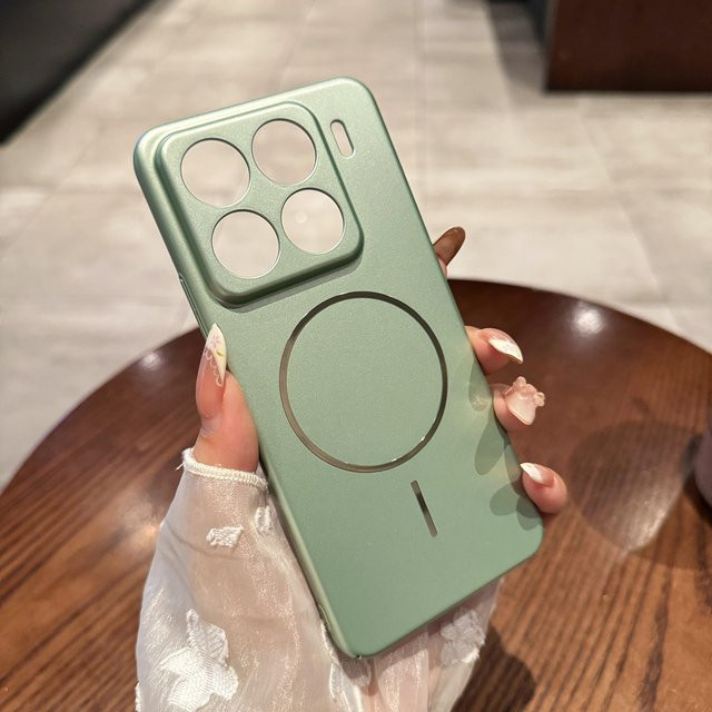 Stoßfeste Magnet-Schutzhülle aus Metalllack für Xiaomi Mi 15 14 Ultra Pro in Grün - Bild 1