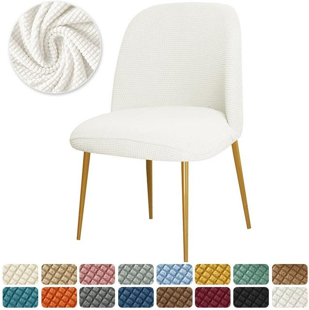 Bestbags Elastischer Stuhlbezug für Esszimmerstühle mit niedriger Rückenlehne, Stretch-Sitzbezug für gebogene kleine Stühle - Bild 1