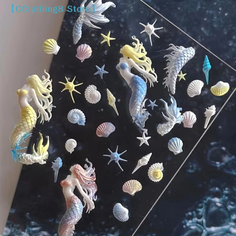 3D-Weichsilikon-Nagel-Schablonen mit Meerjungfrauen-Motiv, Nagelkunstform - Bild 4