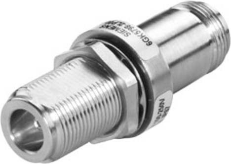 Siemens Blitzschutzelement LP 798-1N für SCALANCE W- und M-Antennen, Anschluss female/female, Farbe: Silber - Bild 1