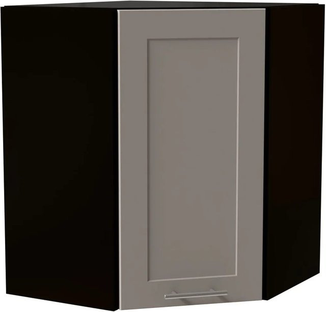 Feldmann-Wohnen Eckhängeschrank Oslo W10/60 in Schwarz und Kaschmir Matt mit Soft-Close-Türen, B/T/H: 60 x 60 x 72 cm - Bild 1