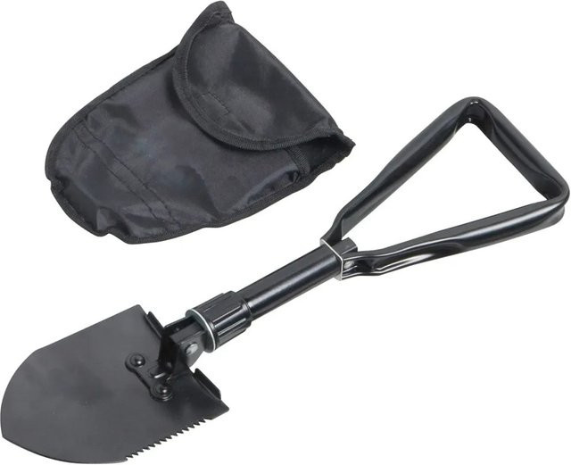 LUX-TOOLS Klappspaten aus Carbonstahl in Schwarz mit Polyamidtasche, Länge: 46 cm - Bild 1