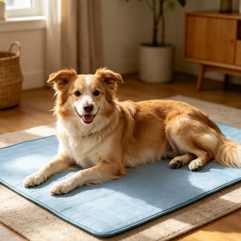 KEMORELA Hundekühlmatte für kleine und große Hunde, atmungsaktives Kühlbett in Blau - Bild 3