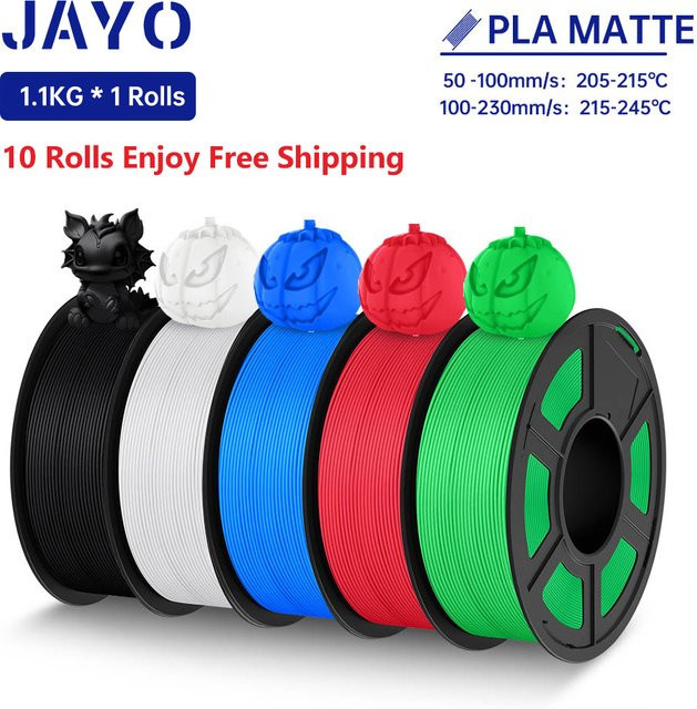 JAYO PLA Filament matt Grau 1,75 mm 1,1 kg für FDM 3D-Drucker - Bild 1