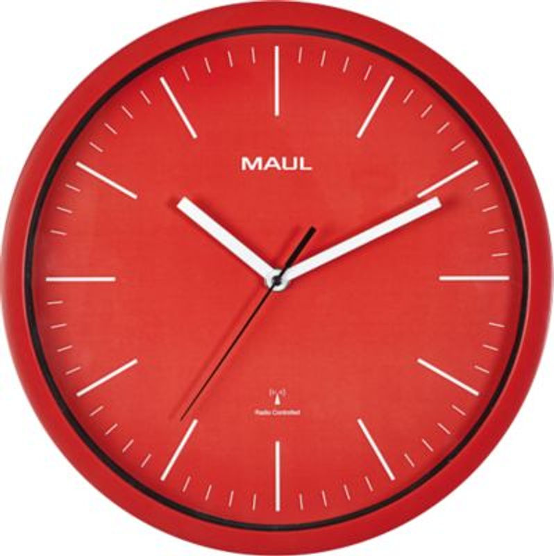 MAUL Funk Wanduhr rund in Rot-Weiß aus Kunststoff und Glas mit Durchmesser: 30,5 cm - Bild 2