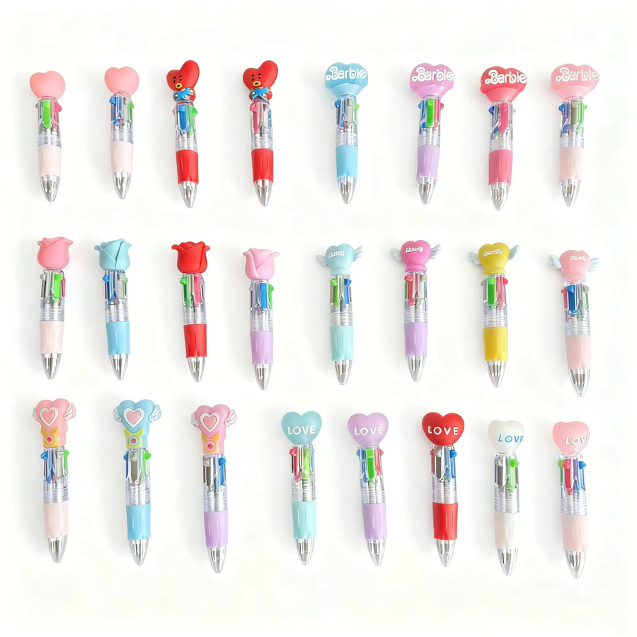 Lustiger 4-in-1 Kugelschreiber mit 4 bunten Tintenfarben in Multicolour für Kinder und als Geschenk - Bild 2