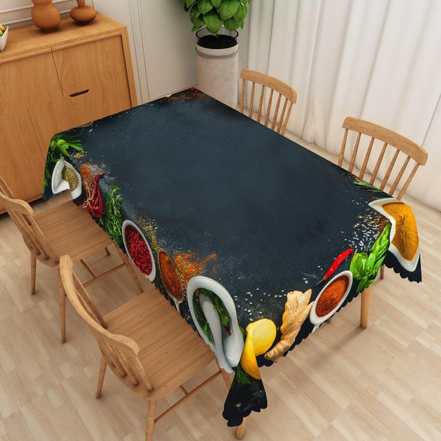 Wasserdichte Tischdecke mit Früchte- und Gemüseprint von JMG Household Supplies, rechteckig, Mehrfarbig, B: 138 cm, T: 274 cm - Bild 1