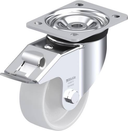 Blickle Lenkrolle LK-PO 127R-FI mit Feststeller in Silber und Weiß, Rad-Durchmesser: 125 mm, Tragfähigkeit: 400 kg - Bild 1
