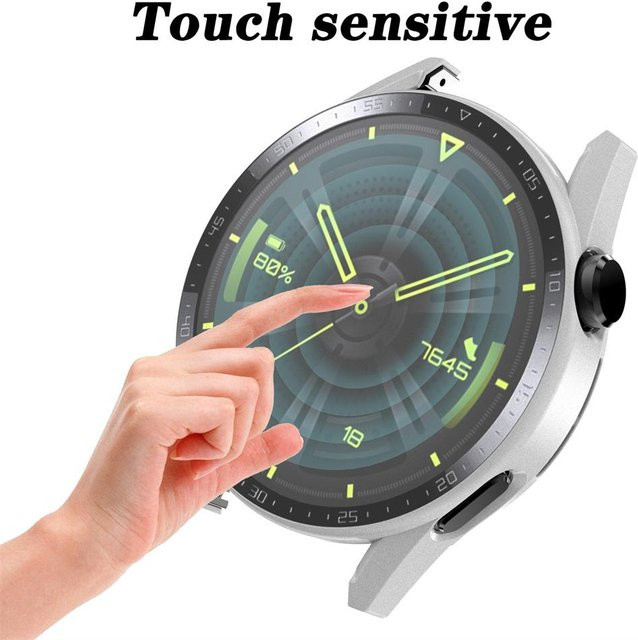 GoolRC Smartwatch Hülle, Gehärtetes Glas, Grau, Kompatibel für Huawei Watch GT3 42mm 46mm - Bild 1