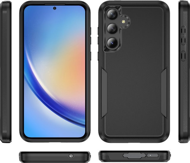 Robuste PC+TPU Schutzhülle für Samsung Galaxy S26 Ultra S25 S24 S23 FE Plus Ultra A57 A37 A17 A07 A56 A36 A26 A16 A06 in Schwarz oder Weiß - Bild 1