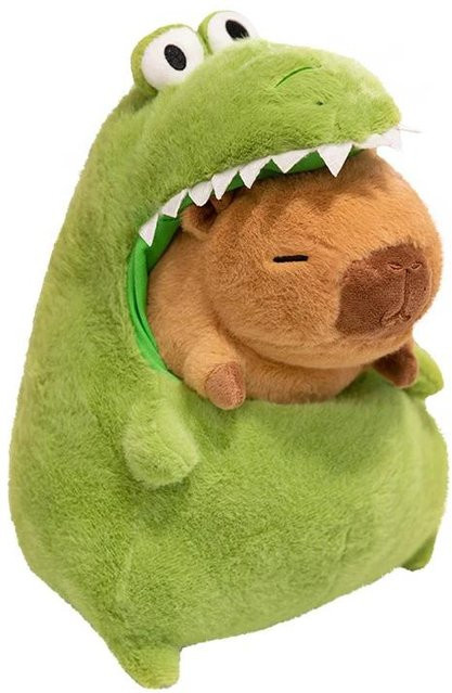 Yiran toy Capybara mit grünem Dinosaurier, Plüschtier, 40cm - Bild 1