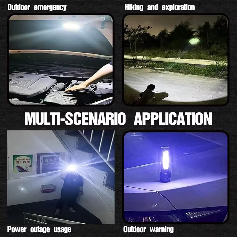 Mikenoon Multifunktionale Solar-LED-Taschenlampe mit Powerbank und großer Reichweite, schwarze taktische Notfall-Laterne für Garten und Outdoor - Bild 6